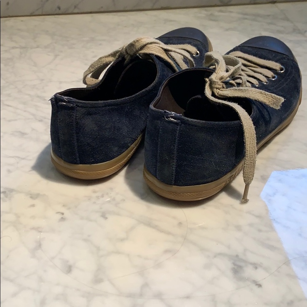 PRADA Lace-up cap-toe Navy Sneakers - Picture 4 of 5